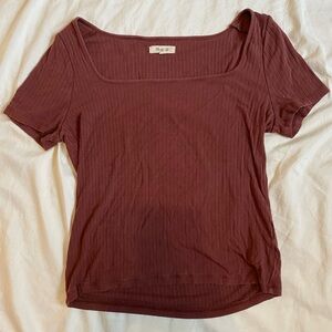Madewell Ribbed Red Top